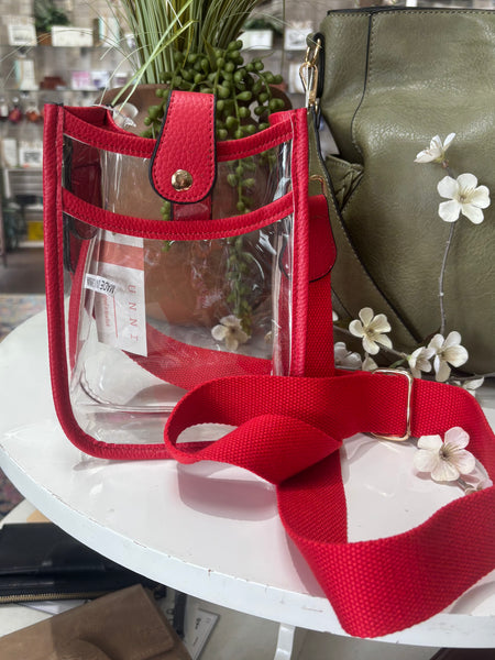 Mini Clear Crossbody Bag - Red