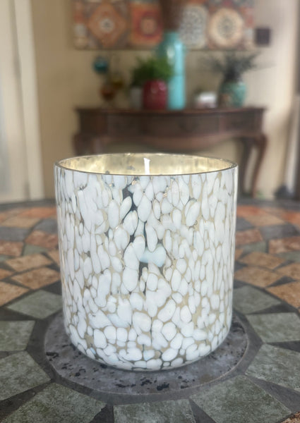 Silver/White Mercury Glass Soy Candle - 12oz