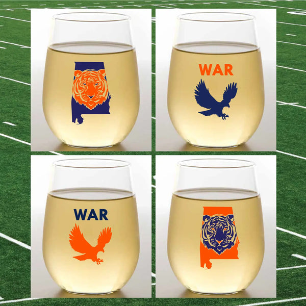 Auburn Shatterproof Stemless Wine Tumbler - 4 Pack