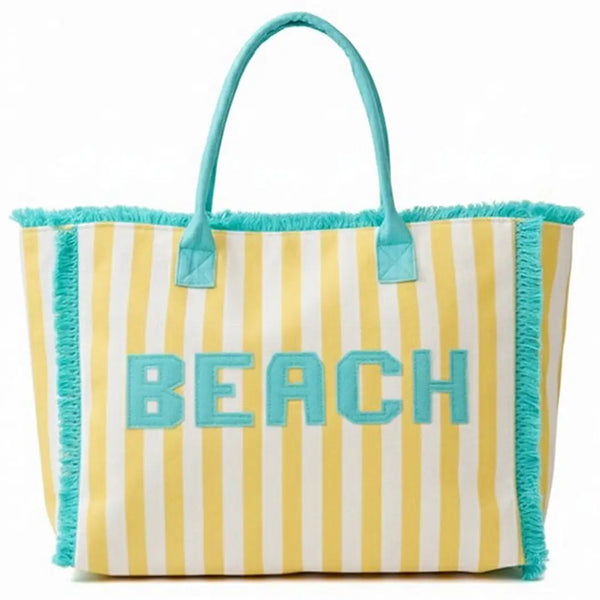 Embroidered Beach Bag - Yellow