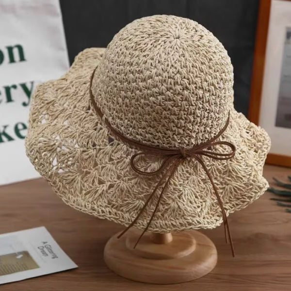 Bohemian Straw Sun Hat - Beige