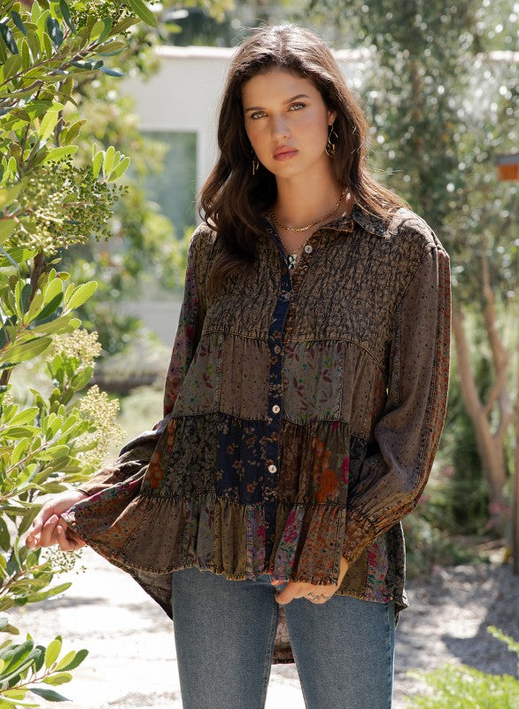 Bohemian Patchwork Top - Amber