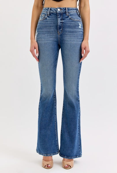 High Rise Flares - Medium Wash