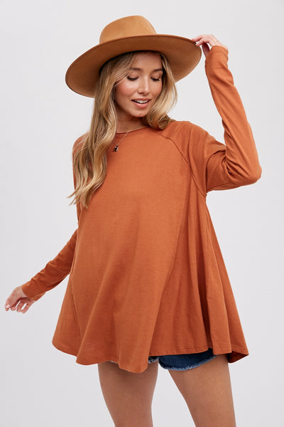 Trapeze Knit Top - Terracotta