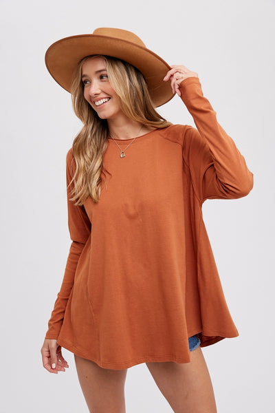 Trapeze Knit Top - Terracotta
