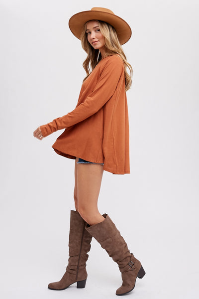 Trapeze Knit Top - Terracotta