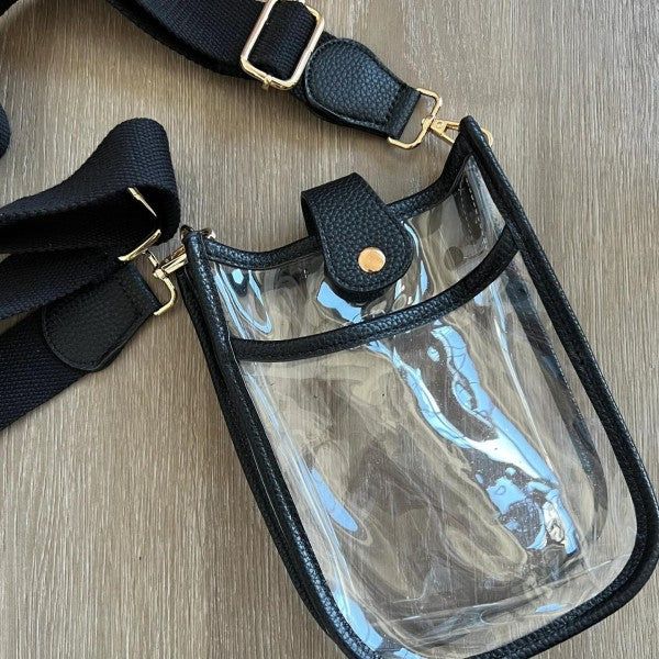 Mini Clear Crossbody Bag - Black