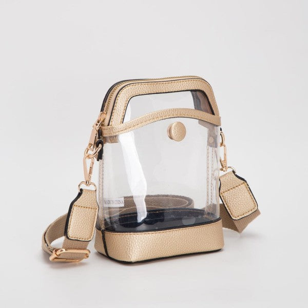 Clear Crossbody Bag - Gold