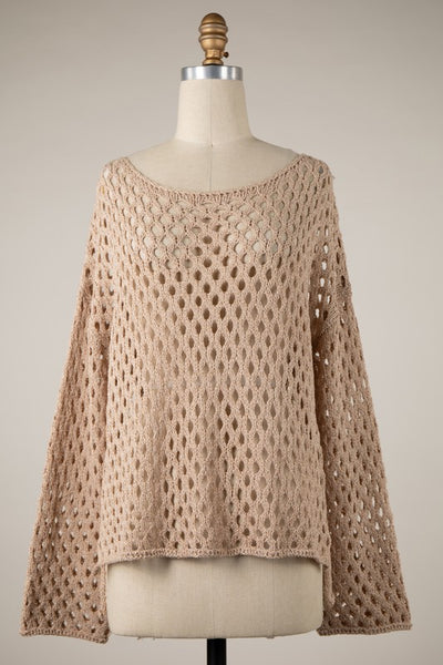 Diamond Crochet Top - Khaki