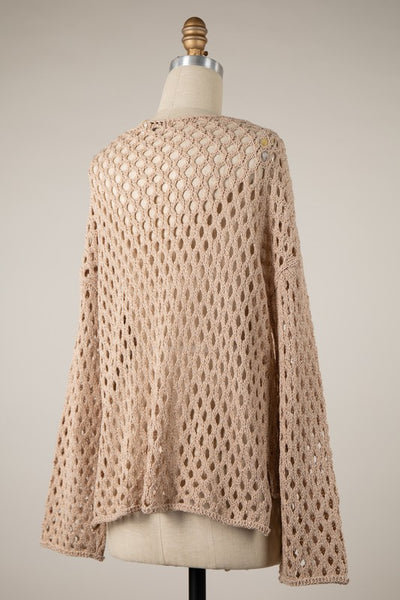 Diamond Crochet Top - Khaki