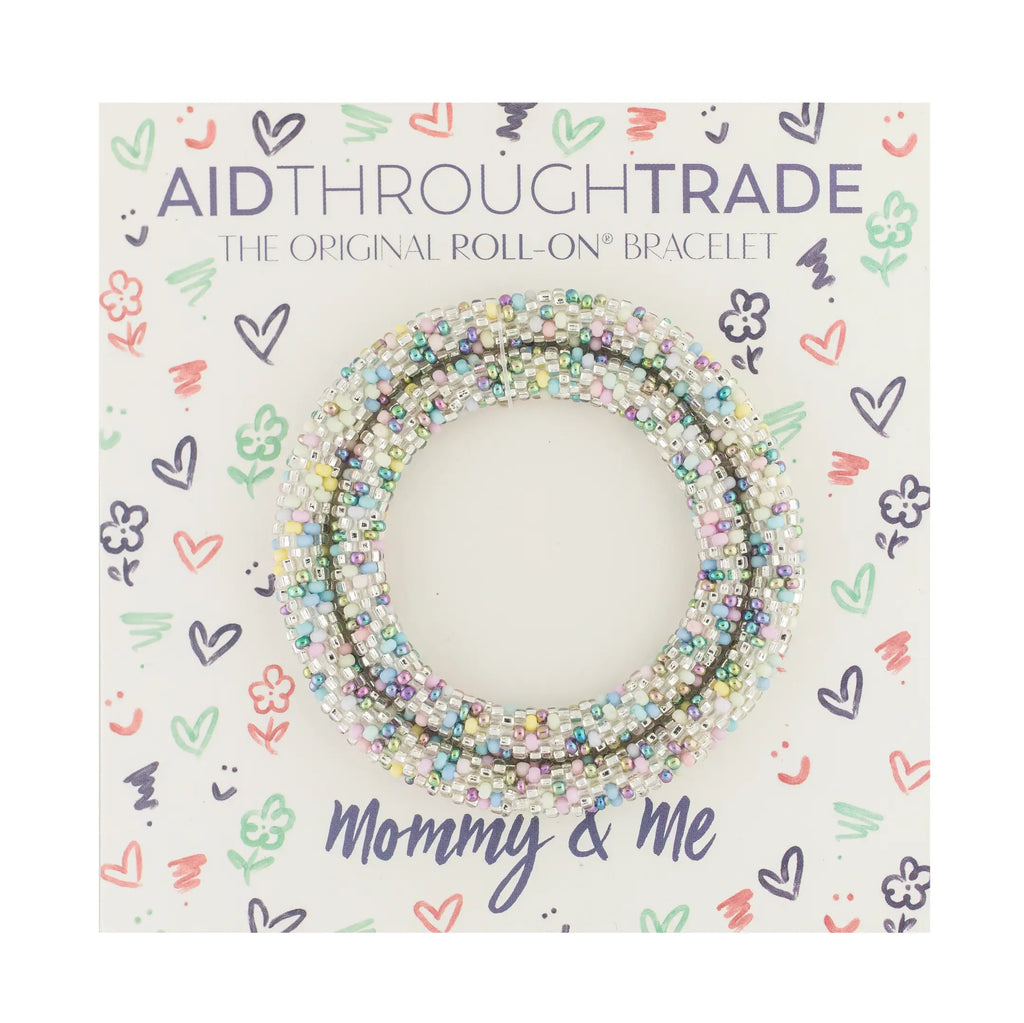 Mommy & Me Roll On Bracelets - Pastel Rainbow- Set of 2