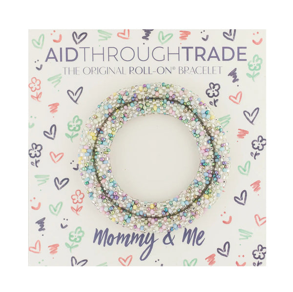 Mommy & Me Roll On Bracelets - Pastel Rainbow- Set of 2