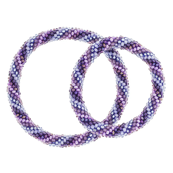 Mommy &Me Roll on Bracelets - Amethyst - Set of 2