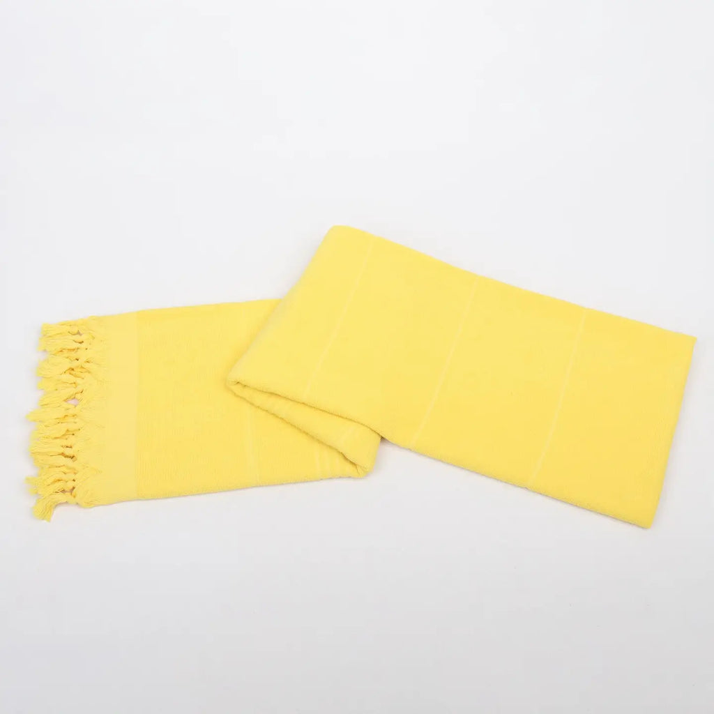Solid Turkish Beach Towel - Yellow