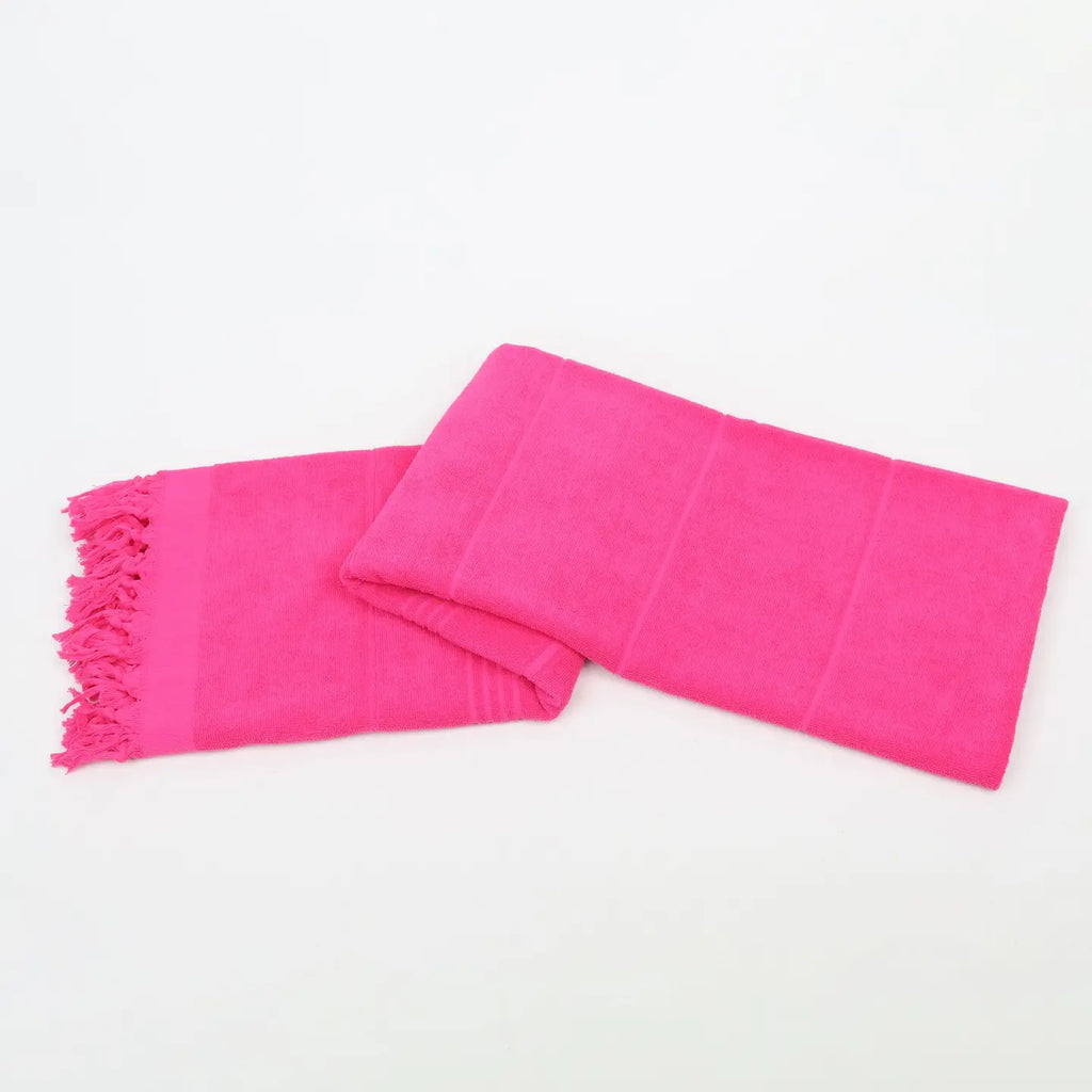 Solid Turkish Beach Towel - Fuchsia