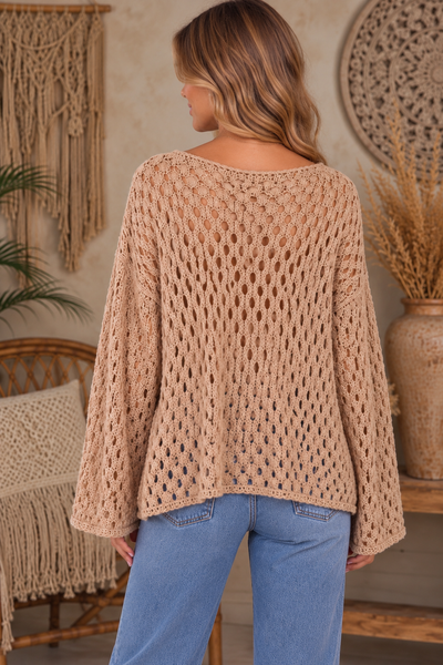 Diamond Crochet Top - Khaki