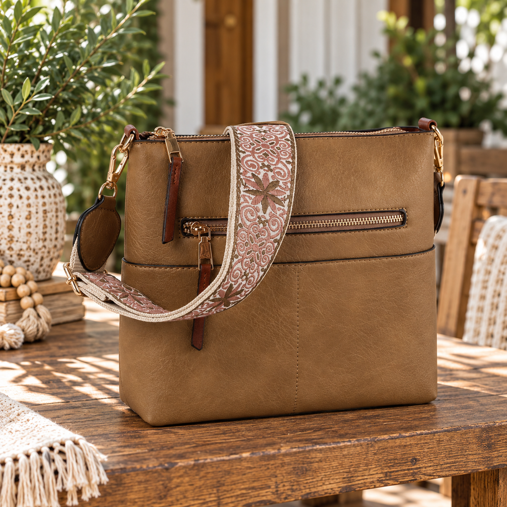 Guitar Straps Crossbody Bag- Mocha