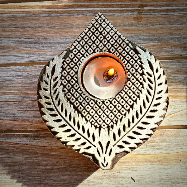 Handmade Leaf Tealight Holder