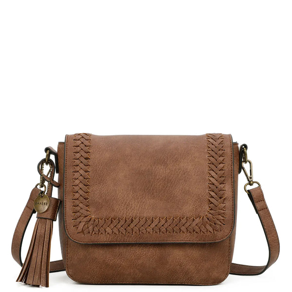 Whipstitch Crossbody Bag - Brown