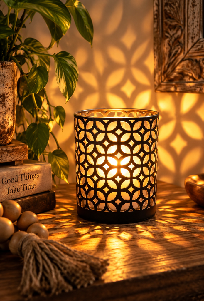 Hexagon Illuminating Glass Soy Candle