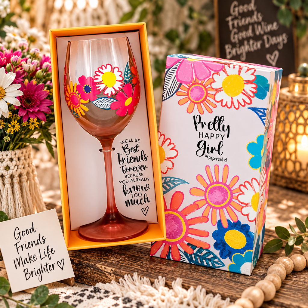 Best Friends: Gift Boxed 18oz Wine Glass