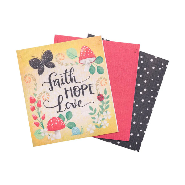 Dishcloth Set: Faith Love Hope