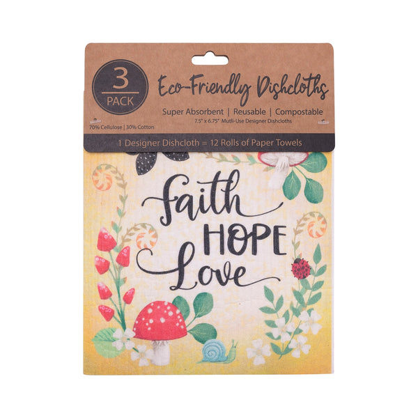 Dishcloth Set: Faith Love Hope