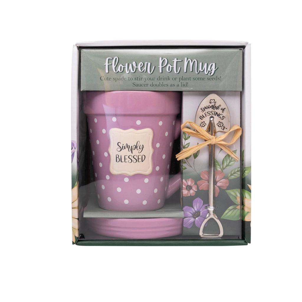 Flower Pot Mug: Simply Blessed