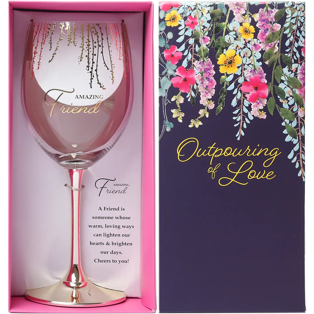 Gift Boxed 19oz Crystal Wine Glass: Amazing Friend