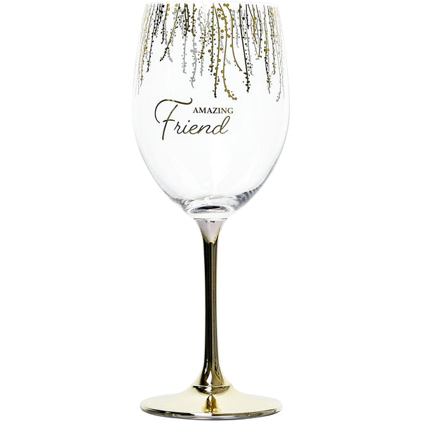 Gift Boxed 19oz Crystal Wine Glass: Amazing Friend