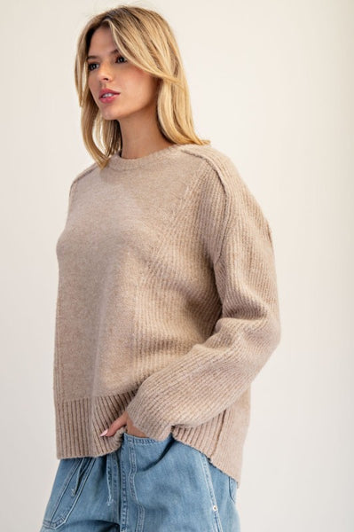 Ribbed Texture Sweater - Cookie Dough