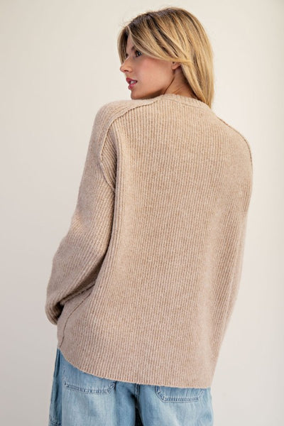 Ribbed Texture Sweater - Cookie Dough