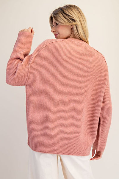 Ribbed Texture Sweater - Mellow Sunset