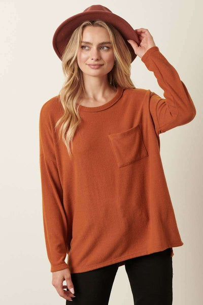 Long Sleeve Knit Top - Copper