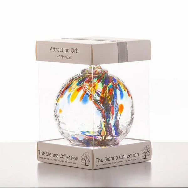Hand Blown Glass Happiness Orb - Multicolored
