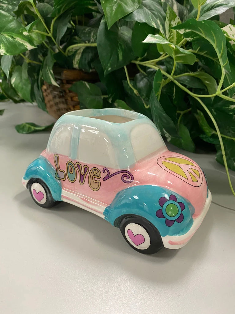 vw beetle plant pot VW Love Bug Ceramic Planter – Native Beach Boutique