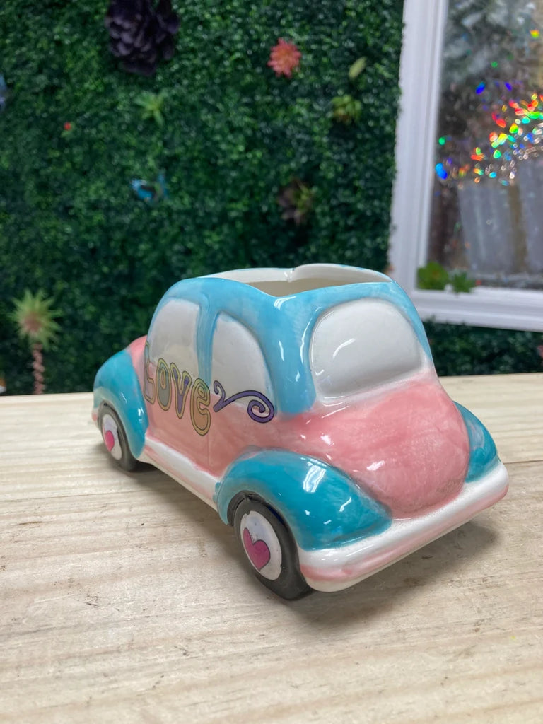 vw beetle plant pot VW Love Bug Ceramic Planter – Native Beach Boutique