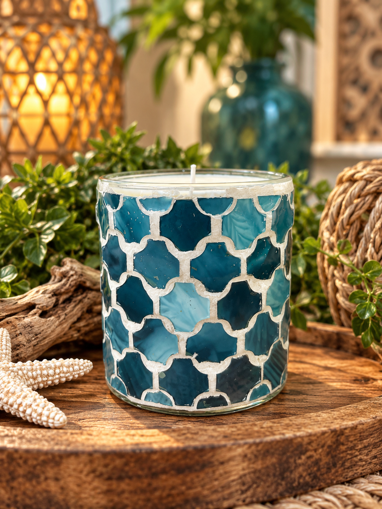 Glass Mosaic Tile Candle