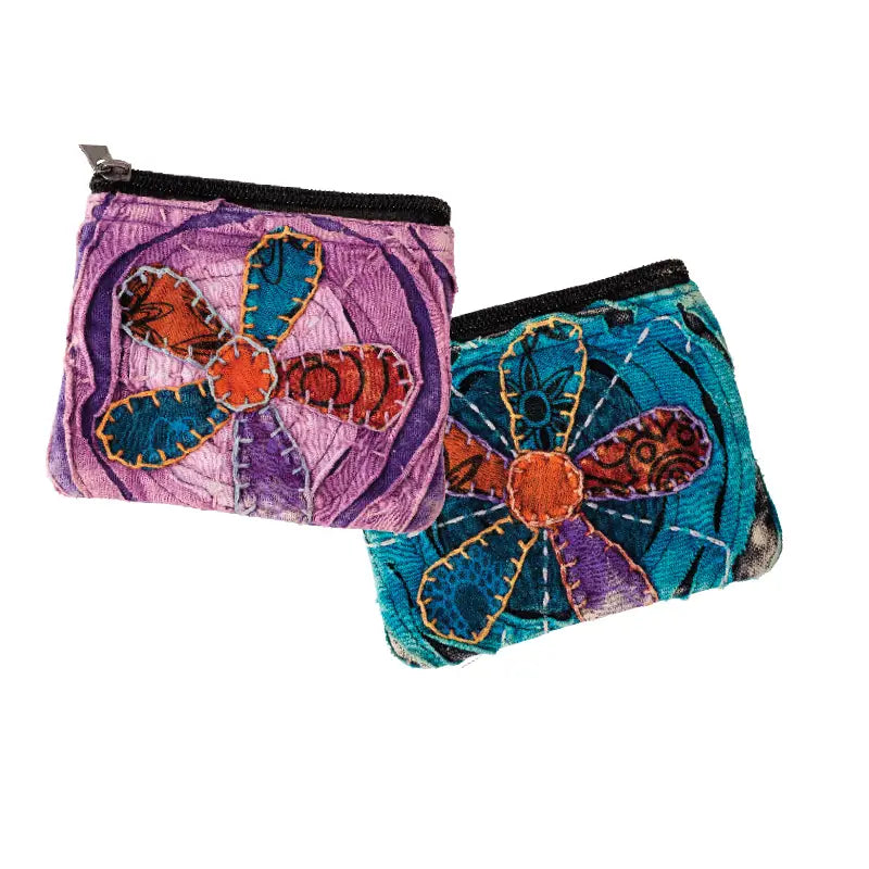 Flower Razor Cut Coin Purse