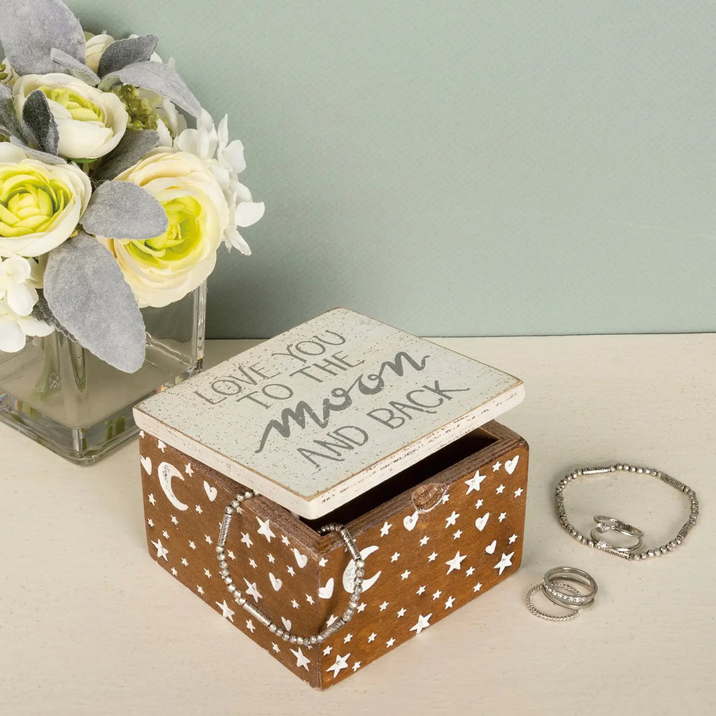 Hinged Wooden Box- “Love You To The Moon & Back