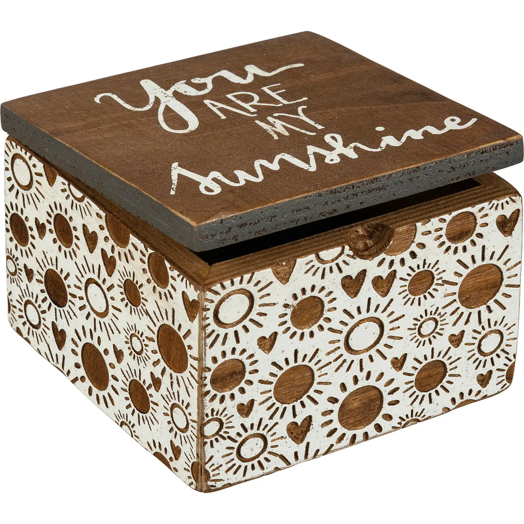 “You are my Sunshine” Hinged Wooden Box -