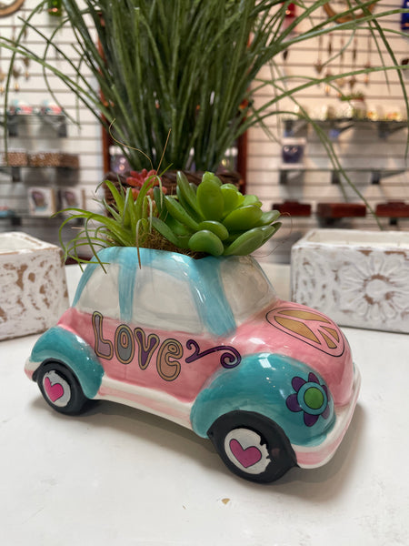 VW Love Bug Ceramic Planter