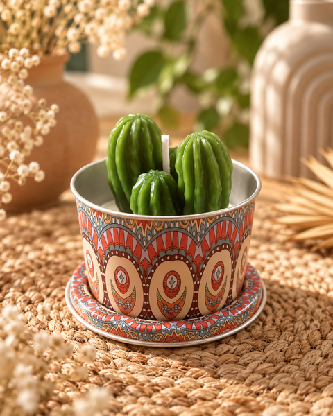 Grow With Love – Mandala Soy Candle Gift Set - Mahogany Teakwood