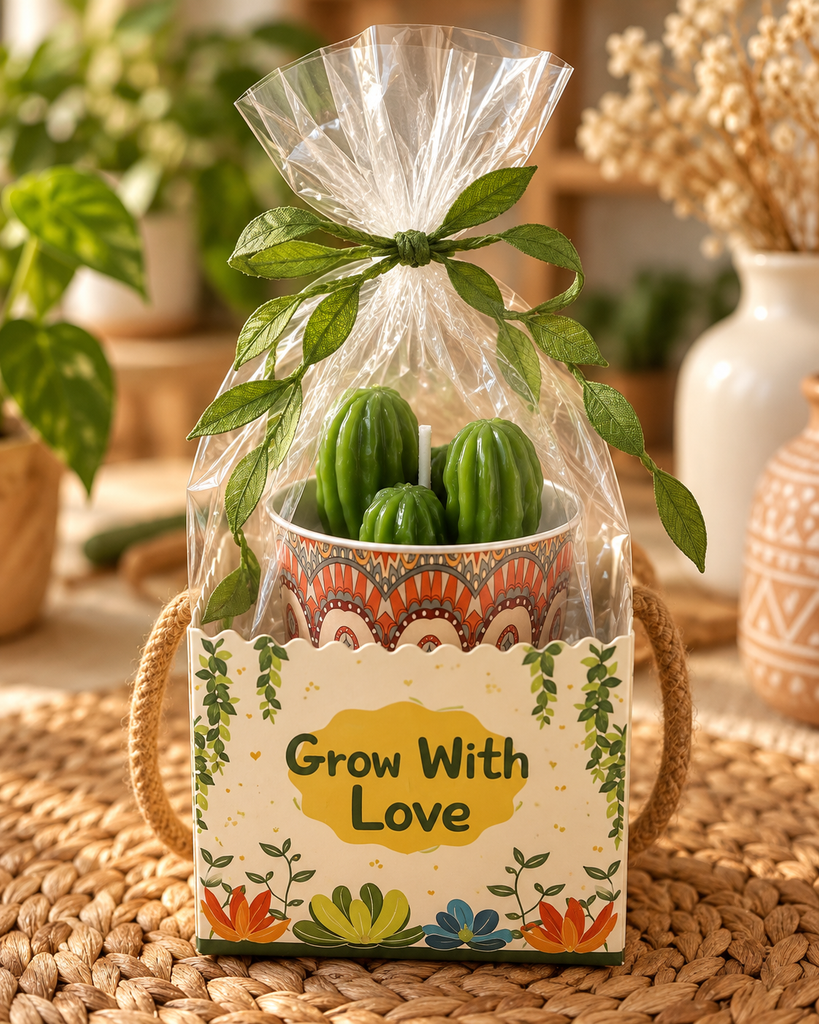 Grow With Love – Mandala Soy Candle Gift Set - Mahogany Teakwood