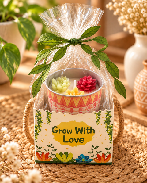 Grow With Love – Mandala Soy Candle Gift Set - Volcano