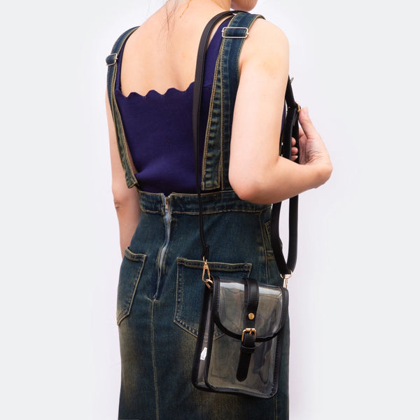 Transparent Crossbody Bag - Black