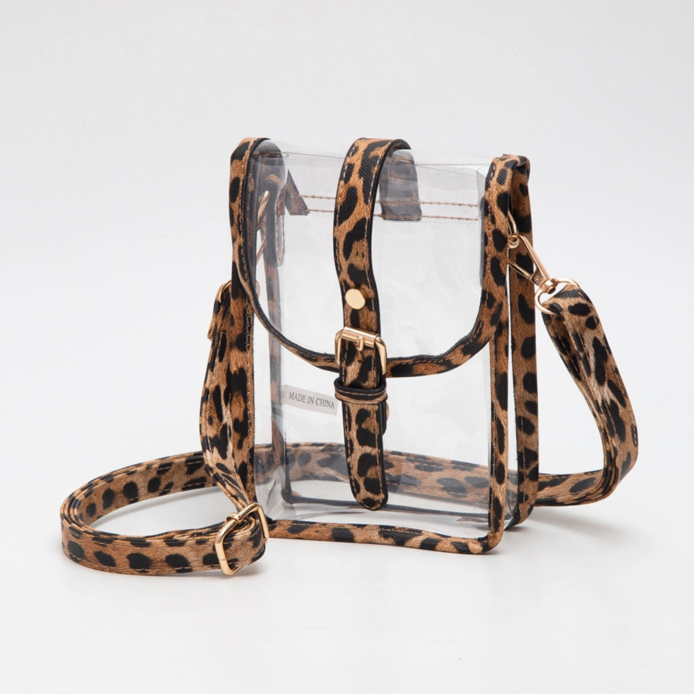 Clear Transparent Crossbody Bag - Leopard