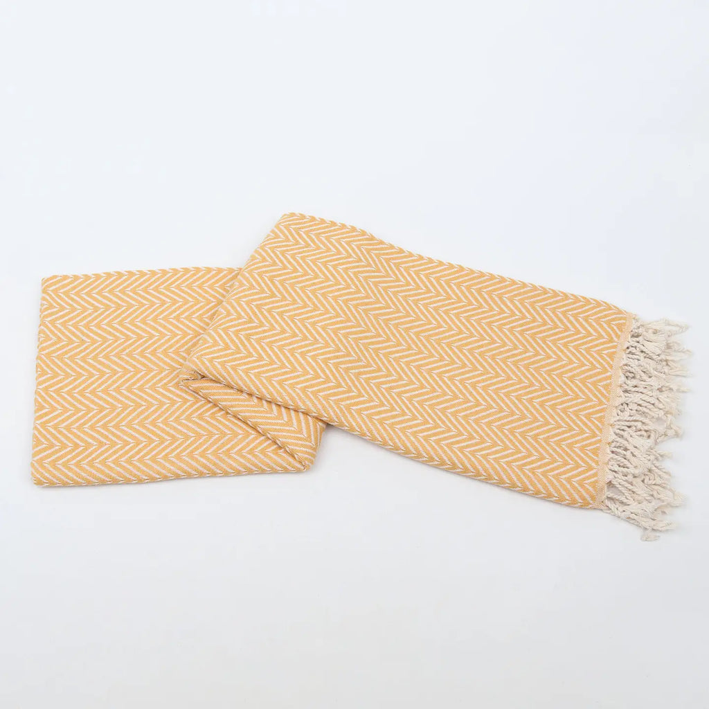 Handwoven Turkish Beach Towel - Yellow