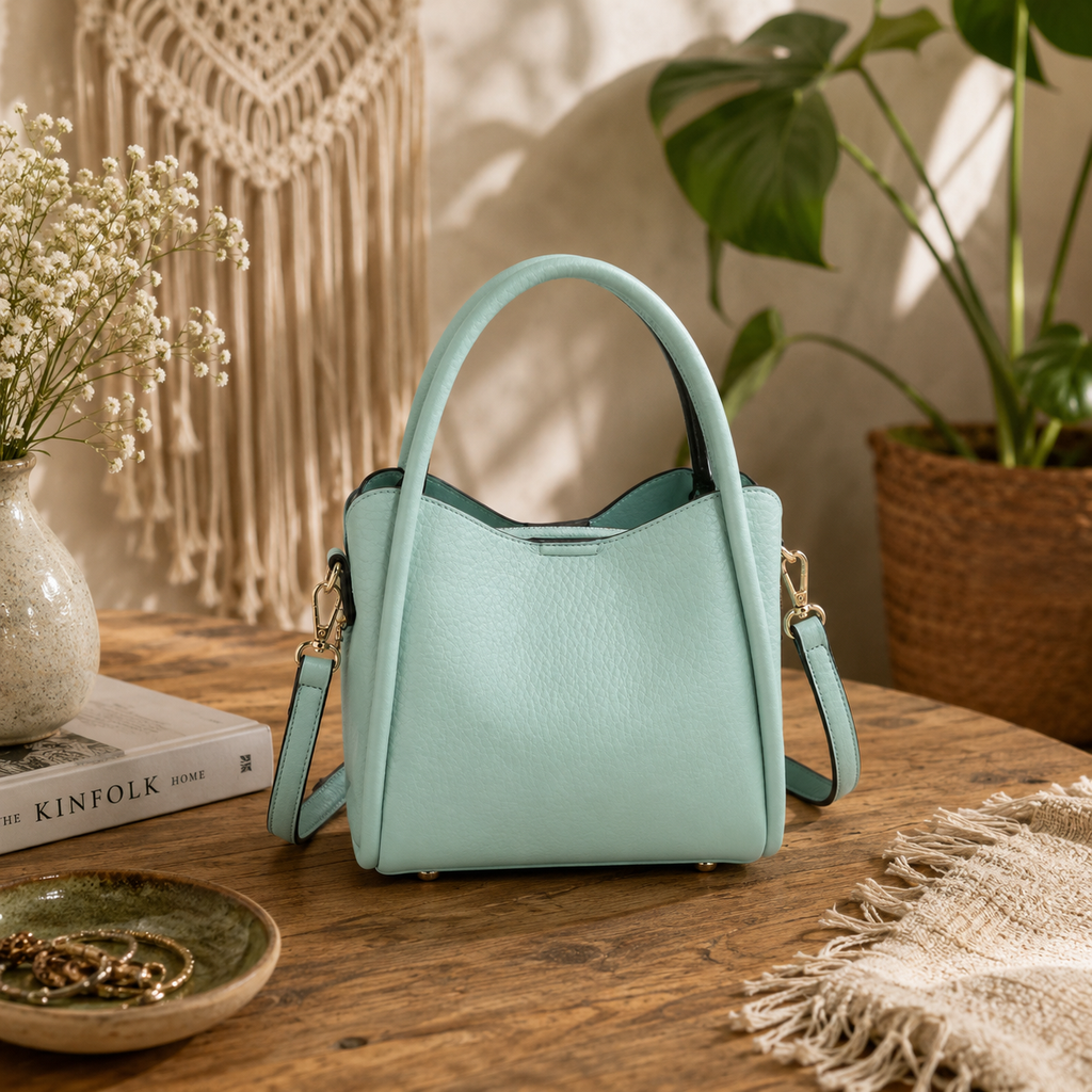 Satchel w/Dual Handles - Seafoam