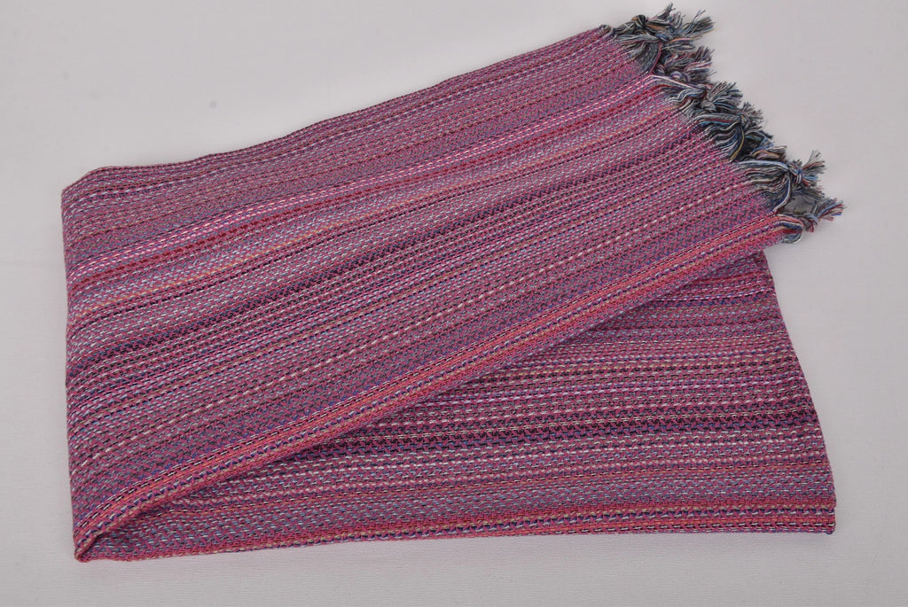 Handwoven Striped Turkish Beach Towel - Multi Pink